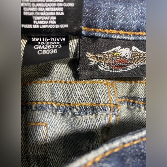 👖 Harley-Davidson Blue Boot Cut Women's Jeans EUC - Picture 2 of 7